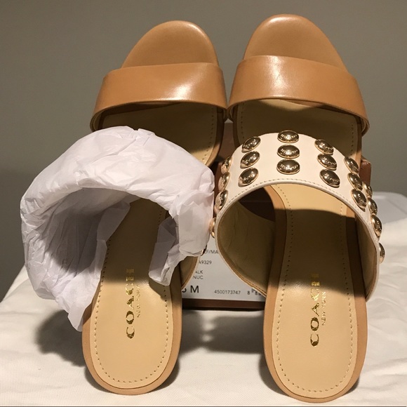 NIB Coach Olivia Studded Matte Calf Sandal - Picture 5 of 5